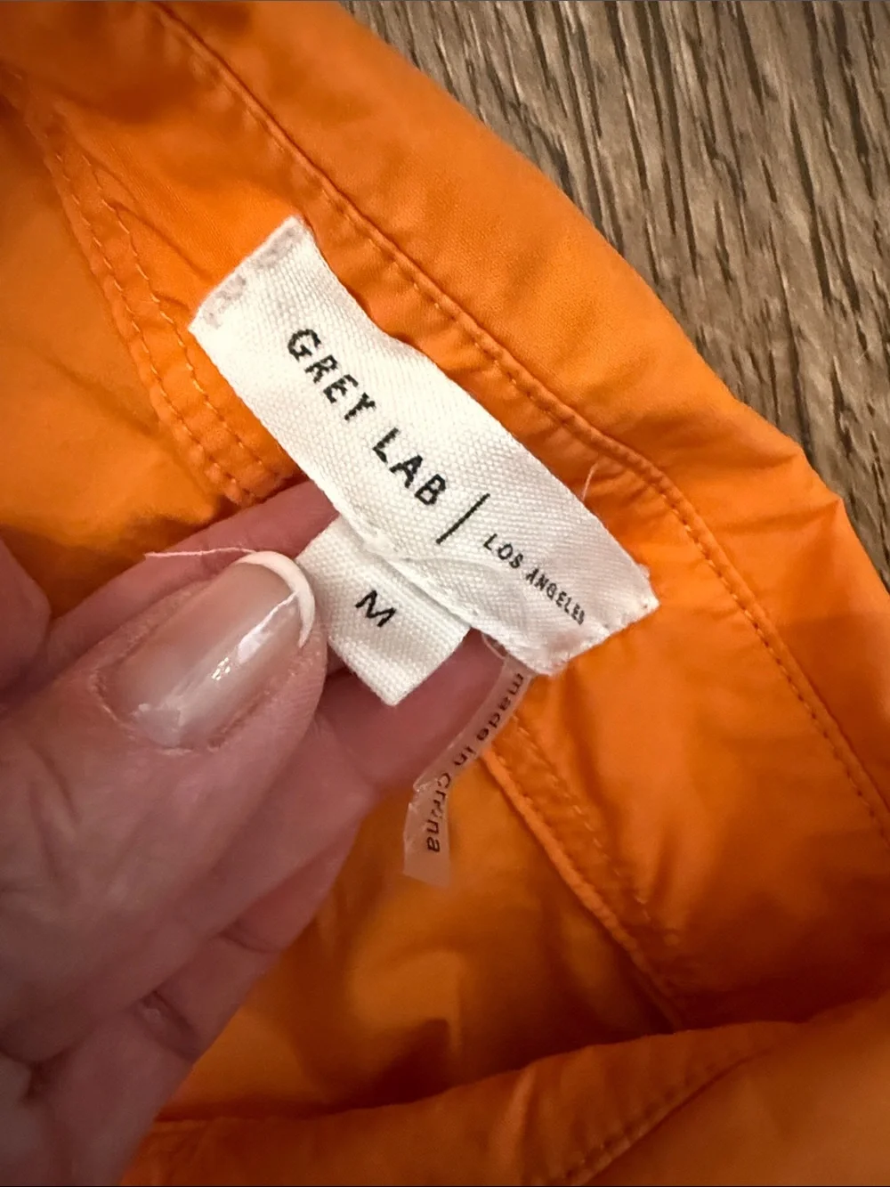 GREY LAB Orange Button-Up Shirt with Matching Orange Shorts Set Size Medium